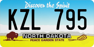 ND license plate KZL795