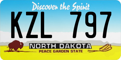 ND license plate KZL797