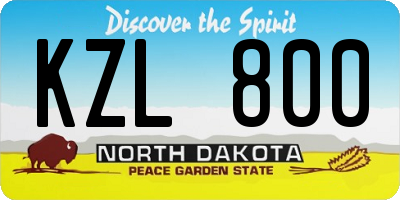 ND license plate KZL800