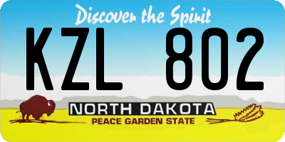 ND license plate KZL802
