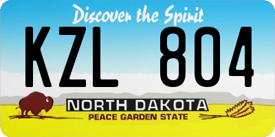 ND license plate KZL804