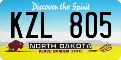 ND license plate KZL805