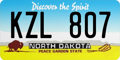 ND license plate KZL807