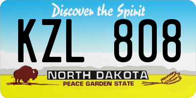ND license plate KZL808