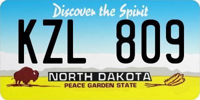 ND license plate KZL809