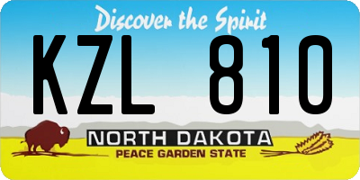 ND license plate KZL810
