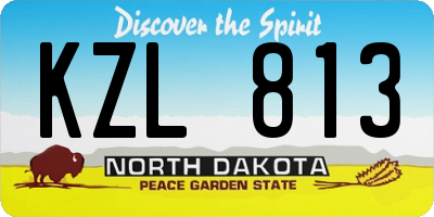 ND license plate KZL813