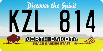 ND license plate KZL814