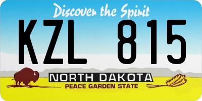 ND license plate KZL815