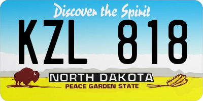 ND license plate KZL818