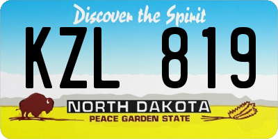 ND license plate KZL819