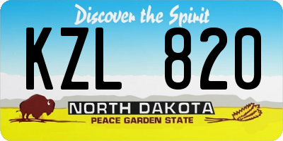 ND license plate KZL820