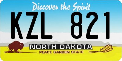 ND license plate KZL821