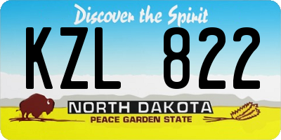 ND license plate KZL822