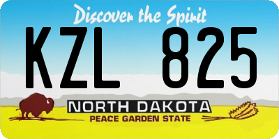 ND license plate KZL825