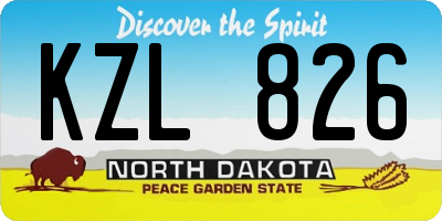ND license plate KZL826
