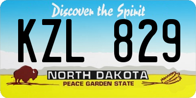 ND license plate KZL829
