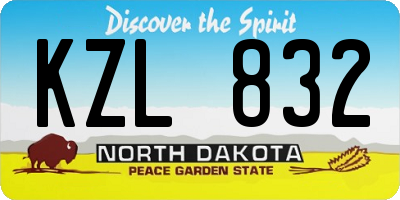ND license plate KZL832