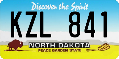 ND license plate KZL841