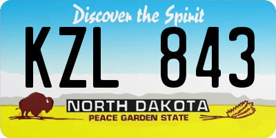 ND license plate KZL843
