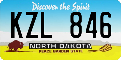 ND license plate KZL846
