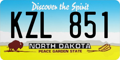 ND license plate KZL851