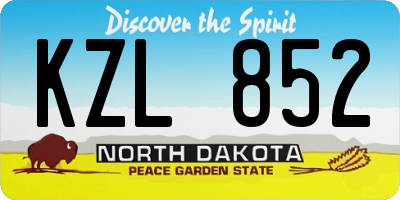 ND license plate KZL852