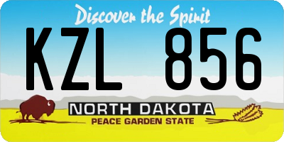 ND license plate KZL856