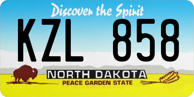 ND license plate KZL858
