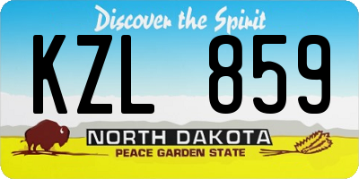 ND license plate KZL859