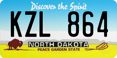 ND license plate KZL864