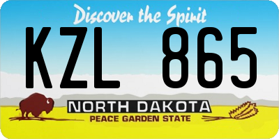 ND license plate KZL865