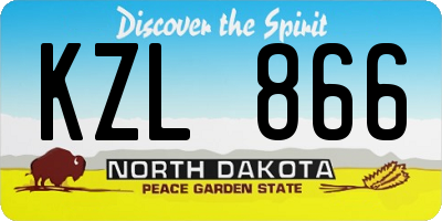 ND license plate KZL866