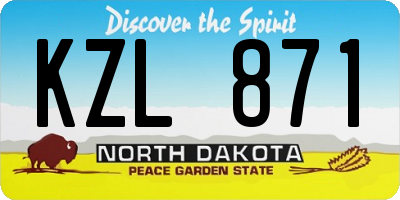ND license plate KZL871