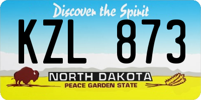 ND license plate KZL873
