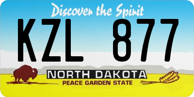ND license plate KZL877