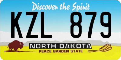 ND license plate KZL879