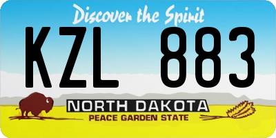 ND license plate KZL883