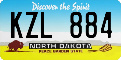 ND license plate KZL884