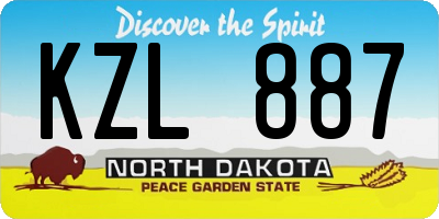 ND license plate KZL887