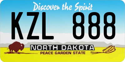 ND license plate KZL888