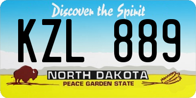 ND license plate KZL889