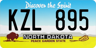 ND license plate KZL895