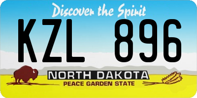 ND license plate KZL896