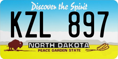 ND license plate KZL897