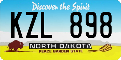 ND license plate KZL898