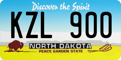 ND license plate KZL900