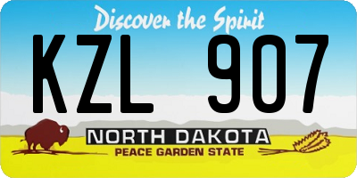 ND license plate KZL907