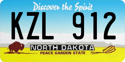 ND license plate KZL912