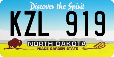 ND license plate KZL919